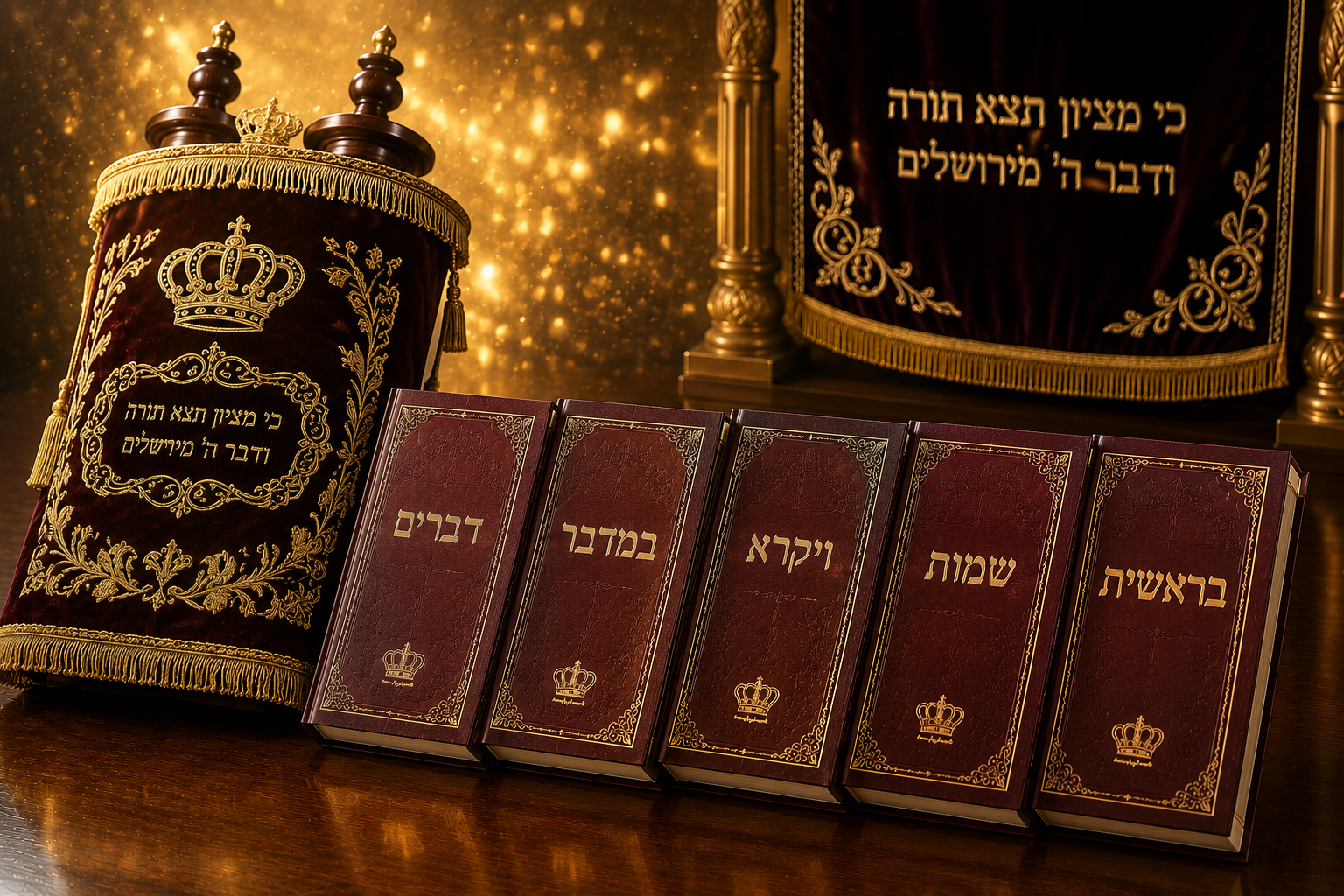 ספר תורה וחמישה חומשי תורה